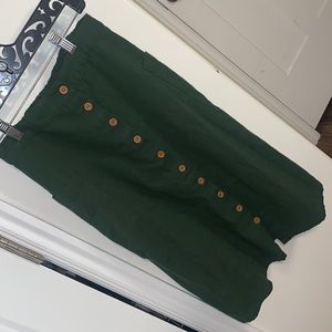 Forest green midi skirt